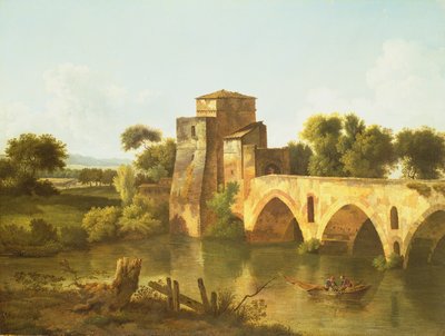 River Scene with a Fisherman by Cornelius Decker